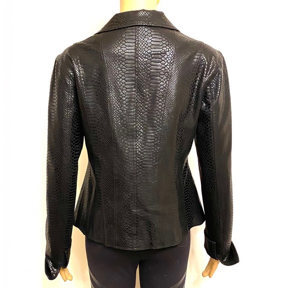 VIRTUE Faux Snake Leather Black Jacket - Picture 5 of 11